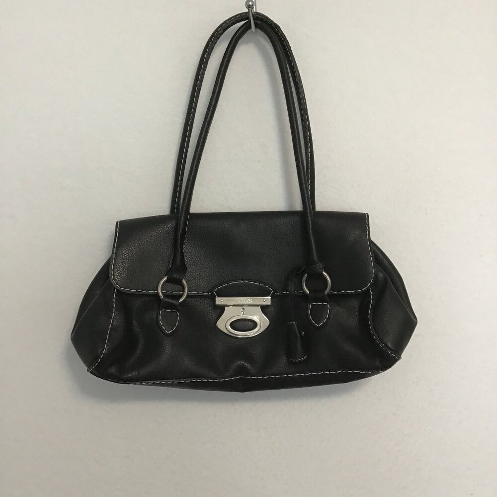 TOD'S Black Pebbled Leather Dual Handle Shoulder Bag